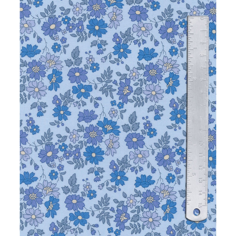 LIBERTY TANA LAWN - Capel Floret Blue - 1m x 140cm wide