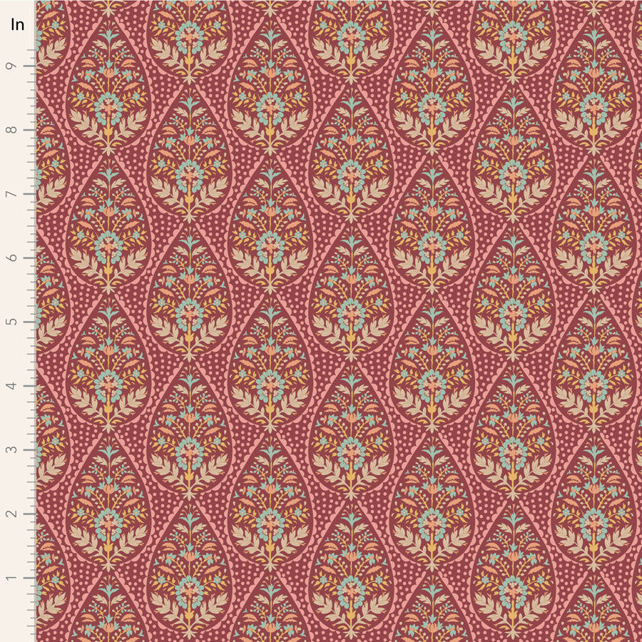 Tilda Sanctuary - 100561 Adina Maroon - per 50cm