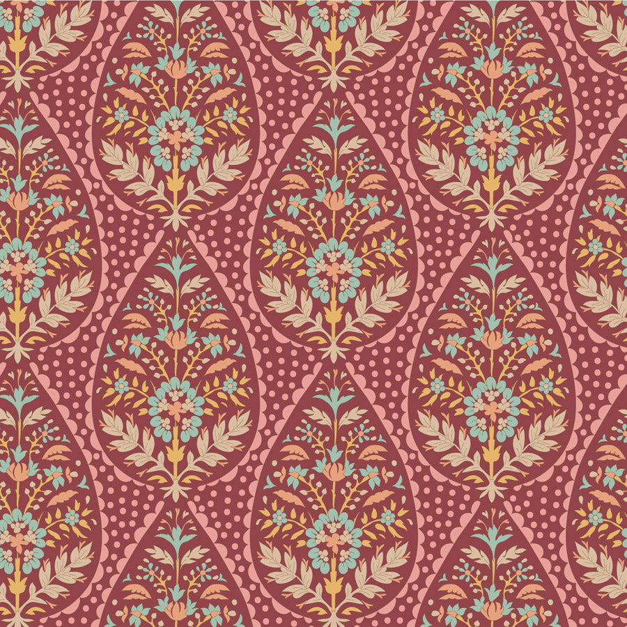 Tilda Sanctuary - 100561 Adina Maroon - per 50cm