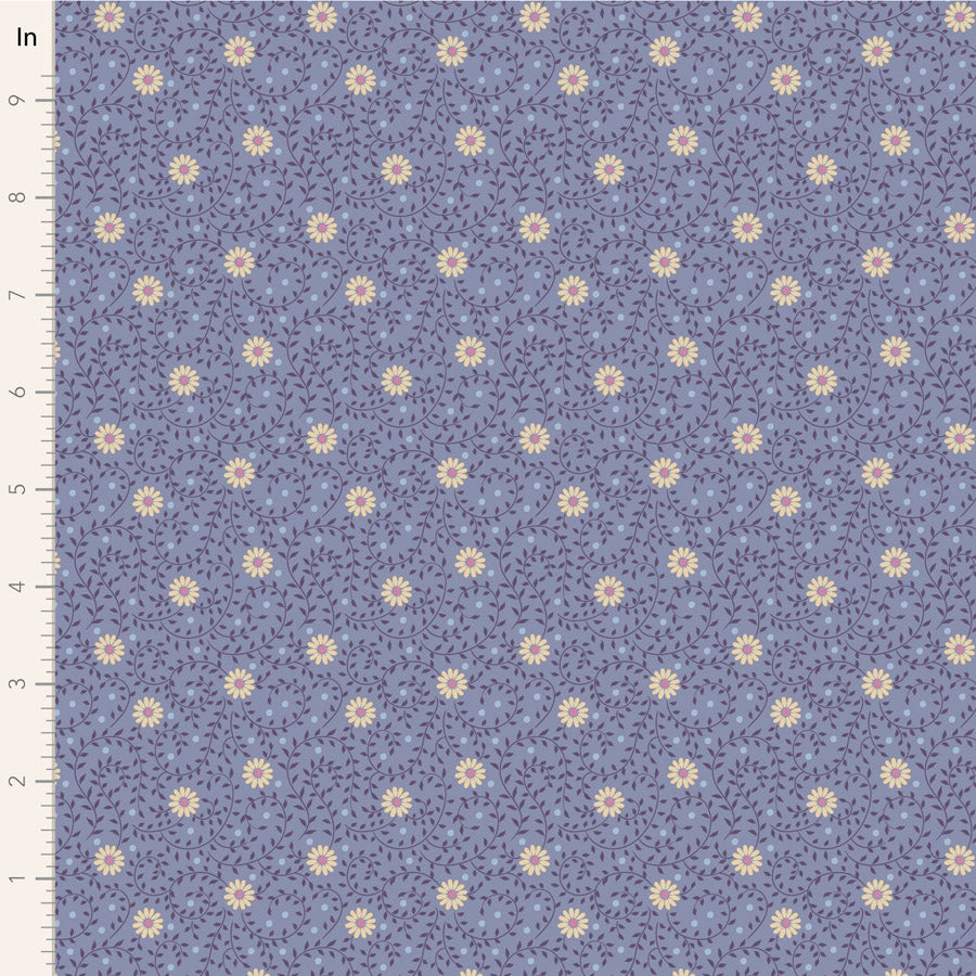 Tilda Sanctuary - 100573 Daisydream Pitch Blue - per 50cm