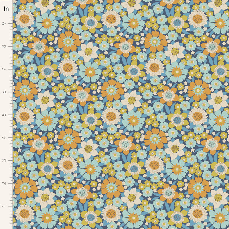 Tilda Wallflower - 100603 Lauren Blue - A pre-cut 1m piece.