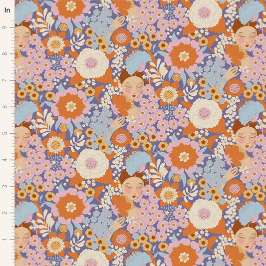 Tilda Wallflower - 100608 Wallflower Thristle - WAS $37 NOW $19 - A pre-cut 1m piece.
