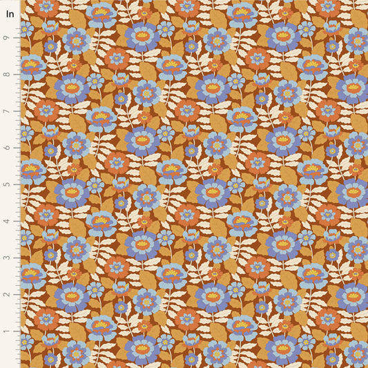 Tilda Wallflower - 100612 Beverly Caramel - WAS $37 NOW $19- A pre-cut 1m piece.
