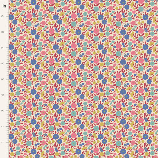 Tilda Wallflower - 100614 Janice Red - WAS $37 NOW $19 - A pre-cut 1m piece.