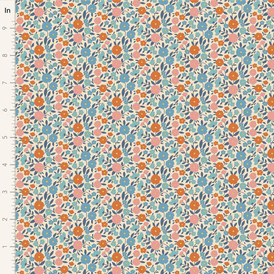 Tilda Wallflower - 100615 Janice Blue - WAS $37 NOW $19 - A pre-cut 1m piece.
