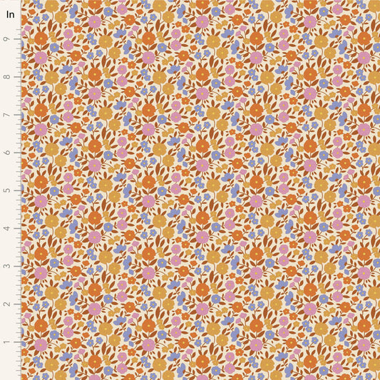 Tilda Wallflower - 100616 Janice Caramel - WAS $37 NOW $19 - A pre-cut 1m piece.