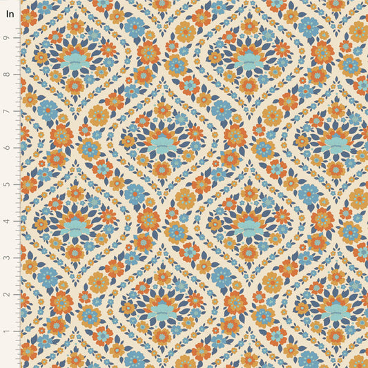 Tilda Wallflower - 100619 Bianca Blue - WAS $37 NOW $19 - A pre-cut 1m piece