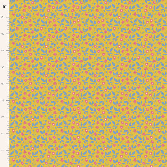 Tilda Sunday Brunch Tipsy Yellow - 110117 - WAS $37 NOW $19 - pre-cut 1 metre piece