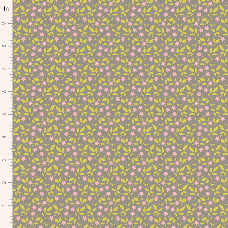 Tilda Sunday Brunch Tipsy Grey - 110118 - WAS $37 NOW $19 - pre-cut 1 metre piece