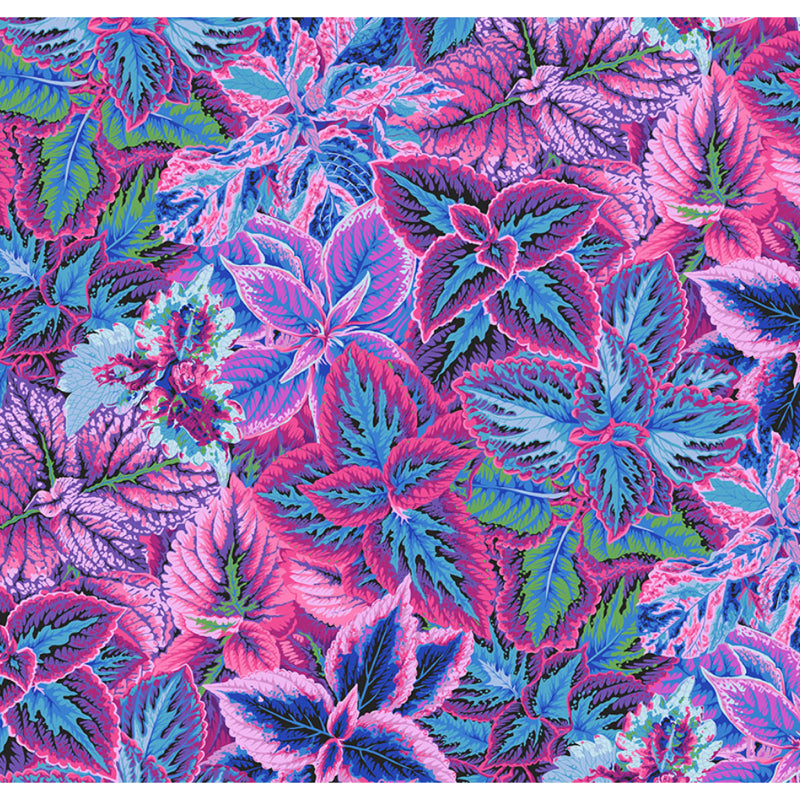 Kaffe Fassett Collective - Bold Leaves Blue - PWPJ132 - per 50cm length