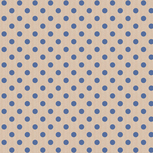 Tilda Creating Memories - 160071 Polkadot Blue - WAS $37 NOW $19 - A pre-cut 1m piece.