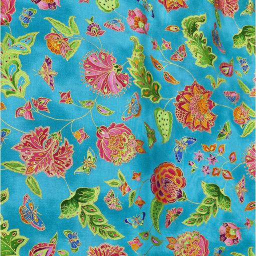 Floral on Aqua - 4.2m