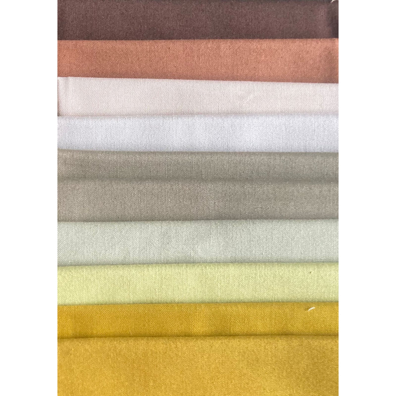 SPECIAL FAT QUARTER PACK #23 - Brown/Yellow Solids - 10 fat Quarters