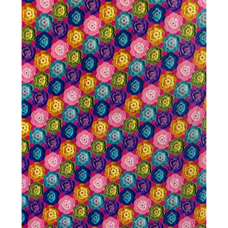 Crocheted Flowers - Navy - 5m length