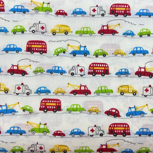 Cars on Cream - Multi - 5m length