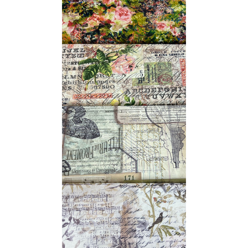 Tim Holtz - Eclectic Elements Yellow Palette - 10 fat quarters