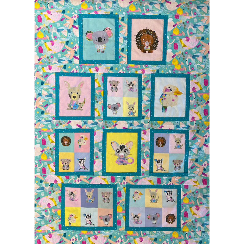 Aussie Cute and Cuddly Quilt Kit A - 42" x 56" (105cm x 140cm)