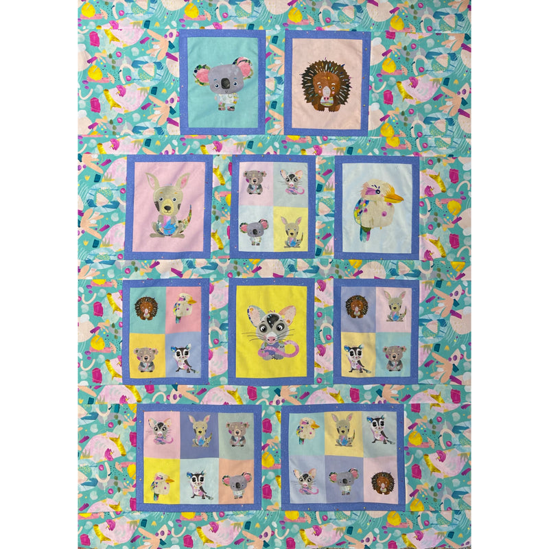 Aussie Cute and Cuddly Quilt Kit A - 42" x 56" (105cm x 140cm)