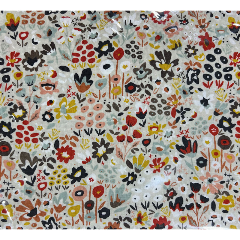 Dawn on the Prairie cream - Multi Floral - 5m length