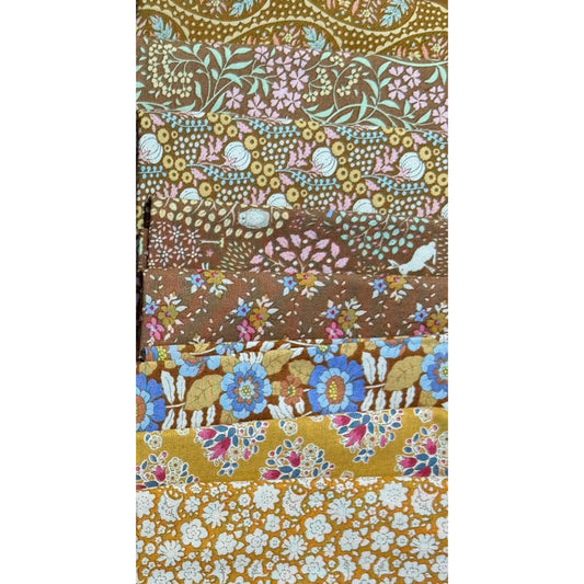TILDA - SPECIAL FAT QUARTER PACK #02 - Yellow/Tan - 8 fat Quarters