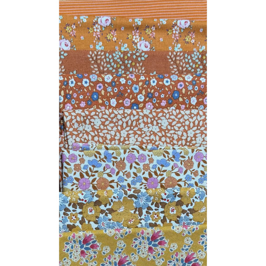 TILDA - SPECIAL FAT QUARTER PACK #03 - Yellow/Orange - 8 fat Quarters