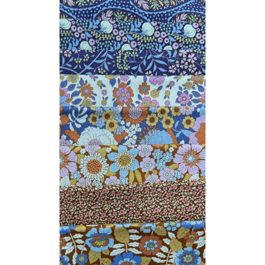 TILDA - SPECIAL FAT QUARTER PACK #01 - Mauve/Tan - 8 fat Quarters