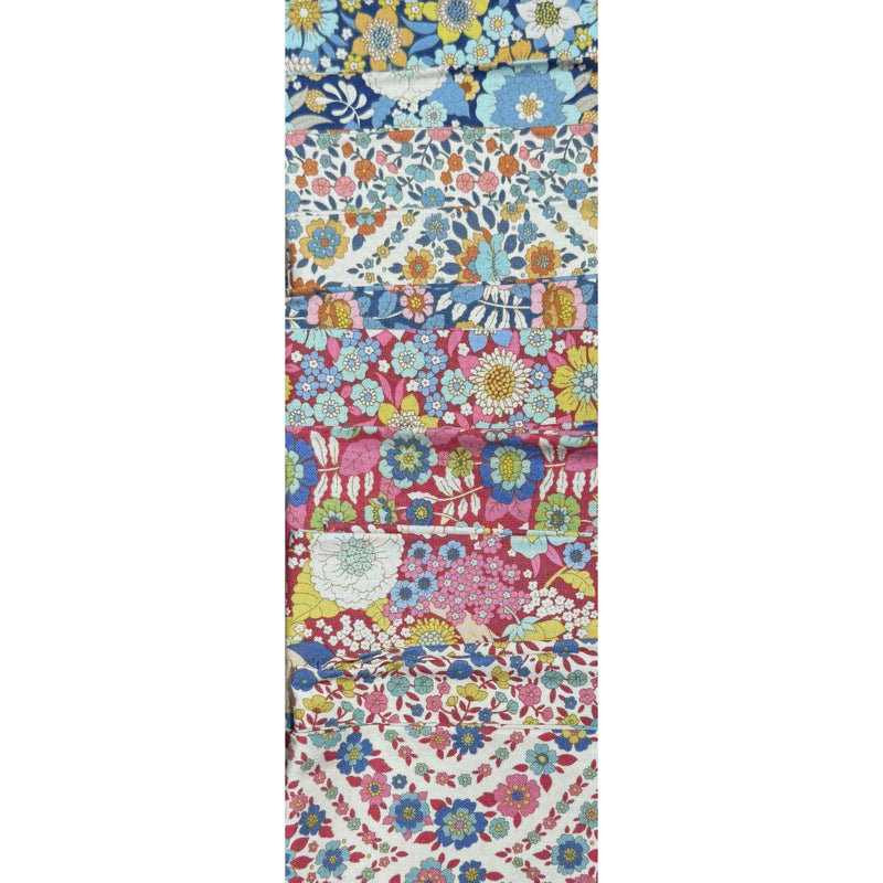 TILDA - SPECIAL FAT QUARTER PACK #19 - Blue/Red - 10 Fat Quarters