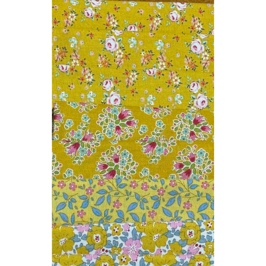 TILDA - SPECIAL FAT QUARTER PACK #10 - Yellow/Pink - 8 fat Quarters