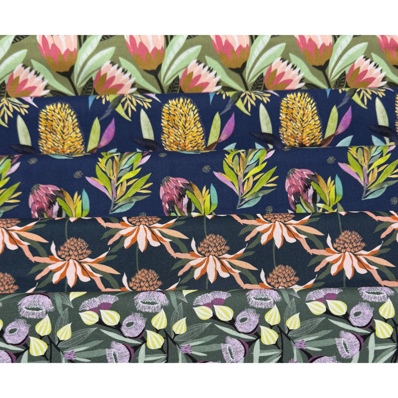 Rachelle Holowko Native Flowers - 5 Pieces each 30cm x 110cm (Equivalent to 150 cm)