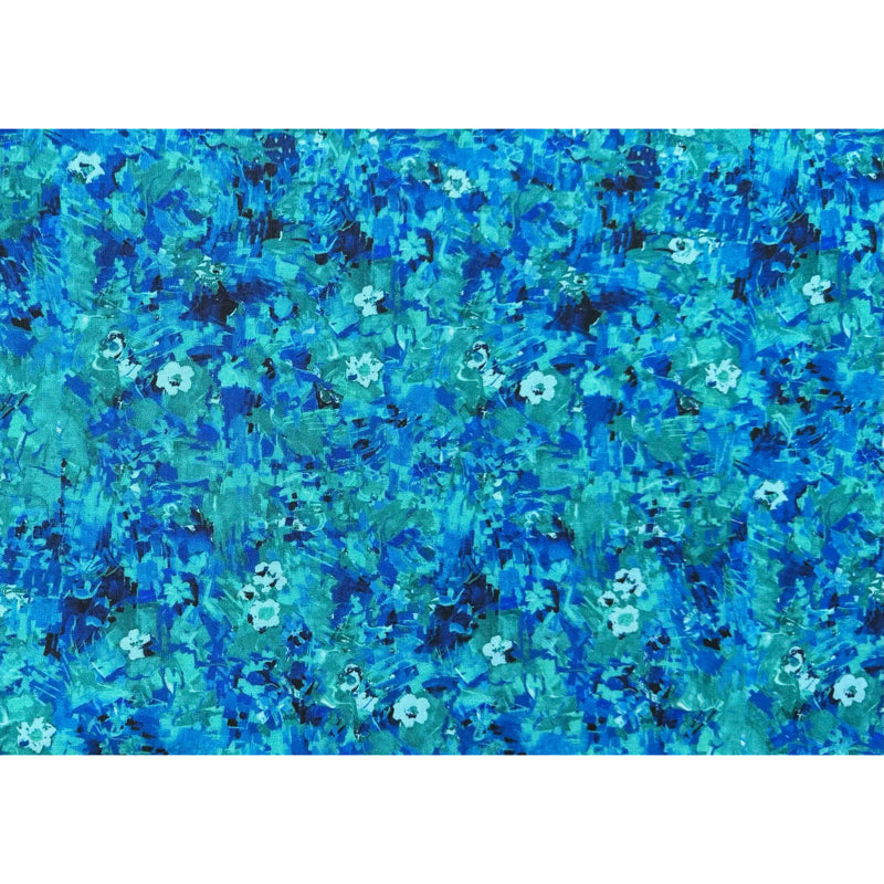 Painterly Petals Blue/green - 4.5m length