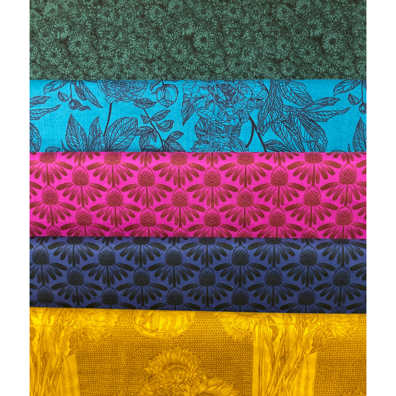 Anna Marie Textiles - Indelible - 5 Fat Quarters each 50cm x 55cm (Equivalent to 1.25m)