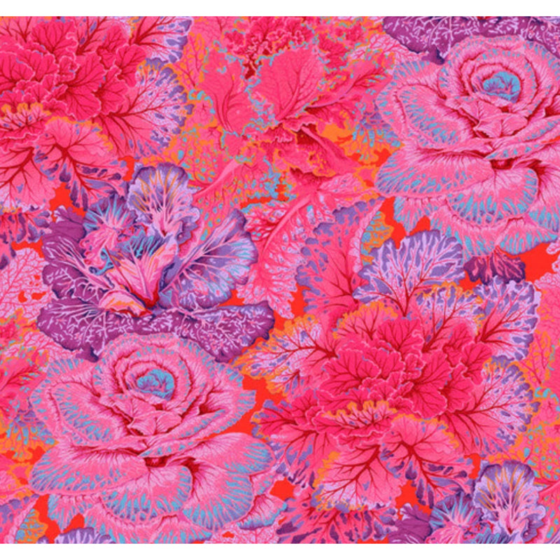 Kaffe Fassett Collective - Curly Kale Red - PWPJ120Red - per 50cm length