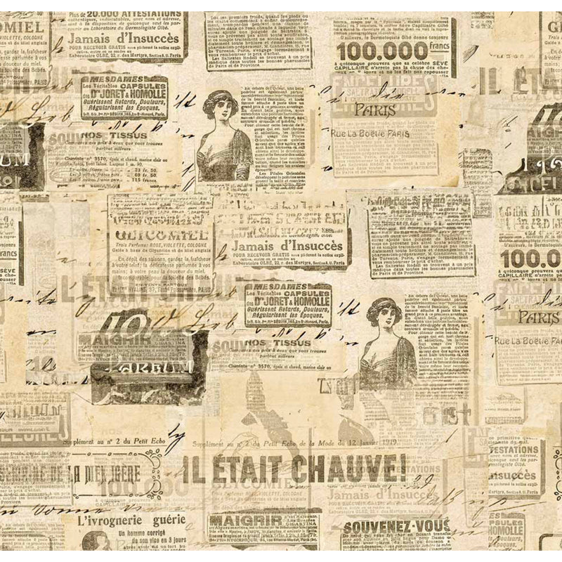Newspaper - Beige - 4171A Wideback 108" - per metre length