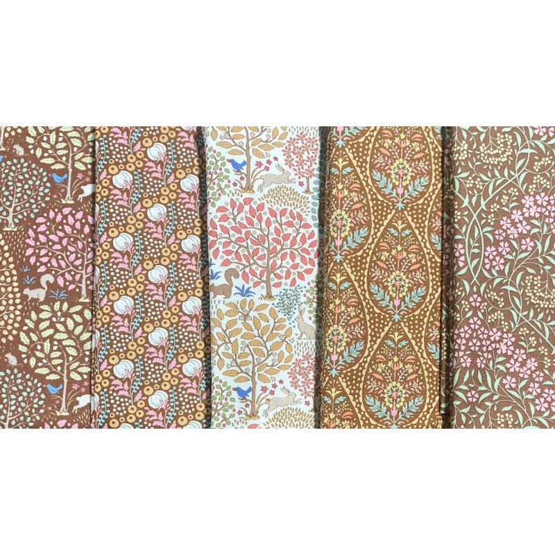 Tilda Sanctuary - Ochre/Caramel - 5 pieces each 30cm x 55 cm (Equivalent to 75cm)