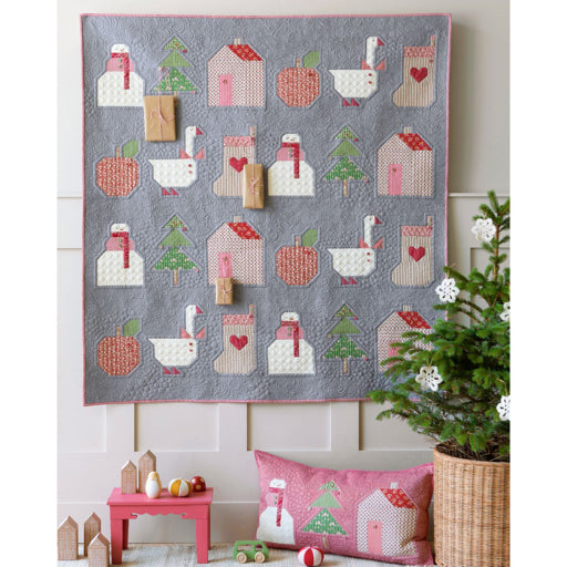 Tilda Christmas Calendar Quilt - 53" x 56" - Winter Creating Memories Fabrics