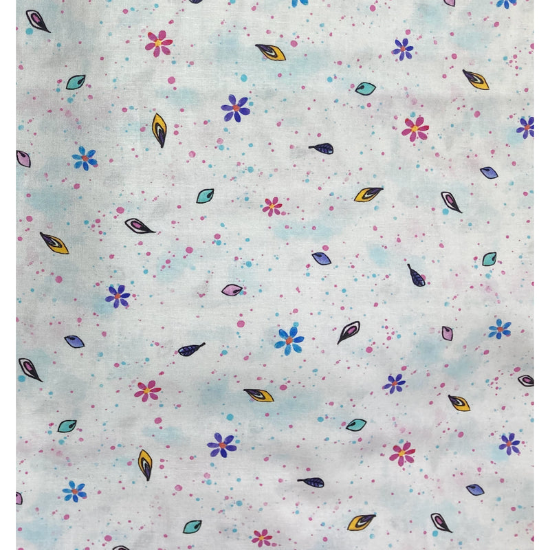 Flowers on White - 4.6m length