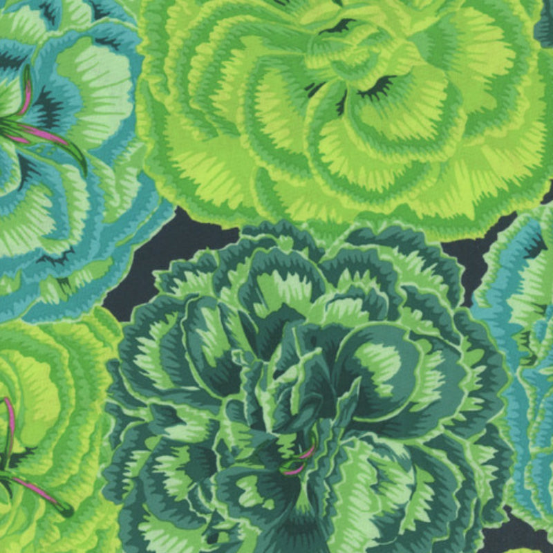 Kaffe Fassett Collective - Picotee Carnations Green - PWPJ133 - per 50cm length