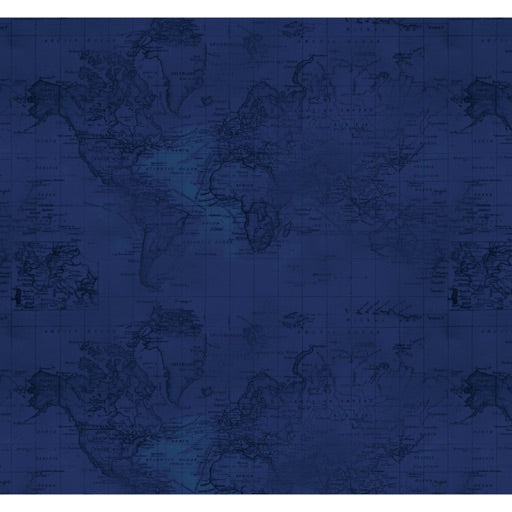 Sea Navigation Wide Backing Blue 9858 - per metre length