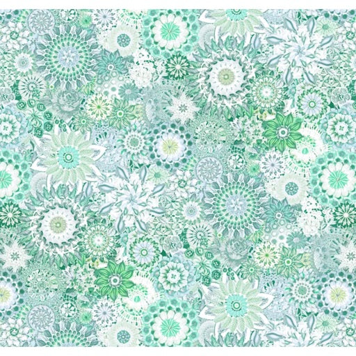 Floral Crochet - Teal/Green Wideback 108" 4774T - per metre