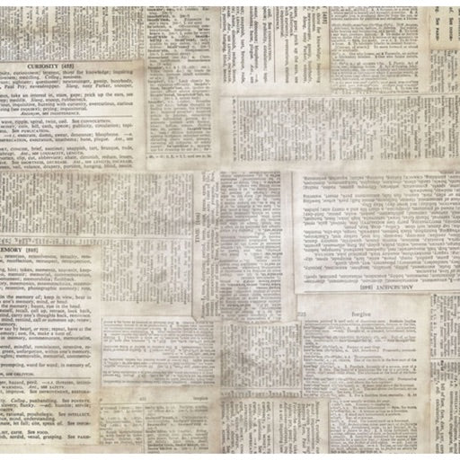 Tim Holtz Eclectic Elements Dictionary TH006 Neutral 108" - per metre length