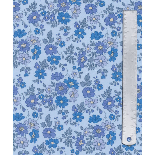 LIBERTY TANA LAWN - Capel Floret Blue - 1m x 140cm wide