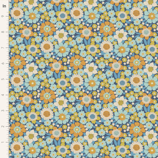Tilda Wallflower - 100603 Lauren Blue - A pre-cut 1m piece.