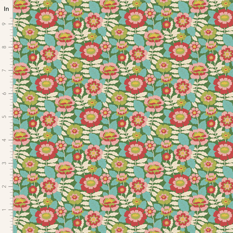 Tilda Wallflower - 100609 Beverly Green - A pre-cut 1m piece.