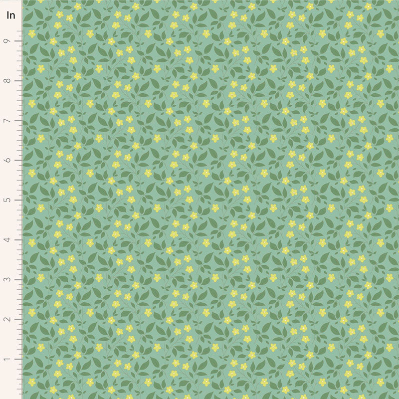 Tilda Sunday Brunch Tipsy Teal - 110115 - WAS $37 NOW $19 - pre-cut 1 metre piece