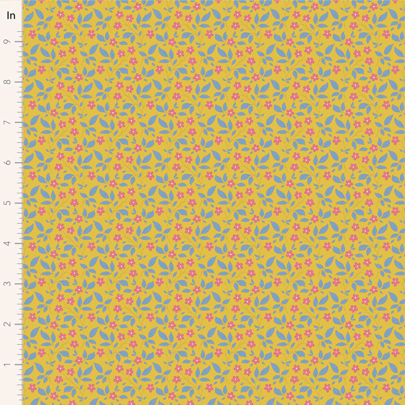 Tilda Sunday Brunch Tipsy Yellow - 110117 - WAS $37 NOW $19 - pre-cut 1 metre piece