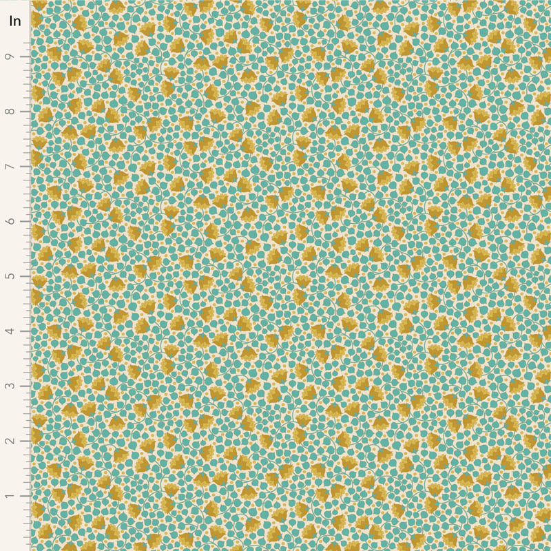 Tilda Bellflower Teal 110126 - (Wallflower Co-ordinate) - 5m length