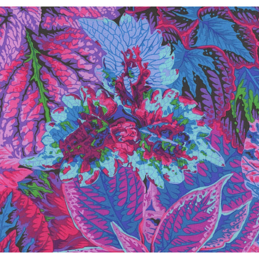 Kaffe Fassett Collective - Bold Leaves Blue - PWPJ132 - per 50cm length