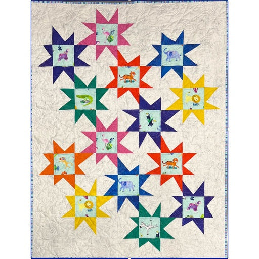 Animal Stars Cot Quilt - 40" x 54"  (100cm x 135cm)