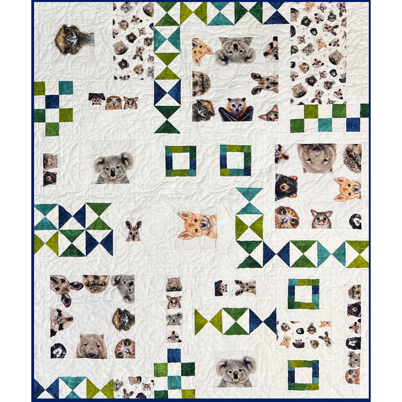 Aussie Friends Cot Quilt - 50" x 60"  (125cm x 150cm)