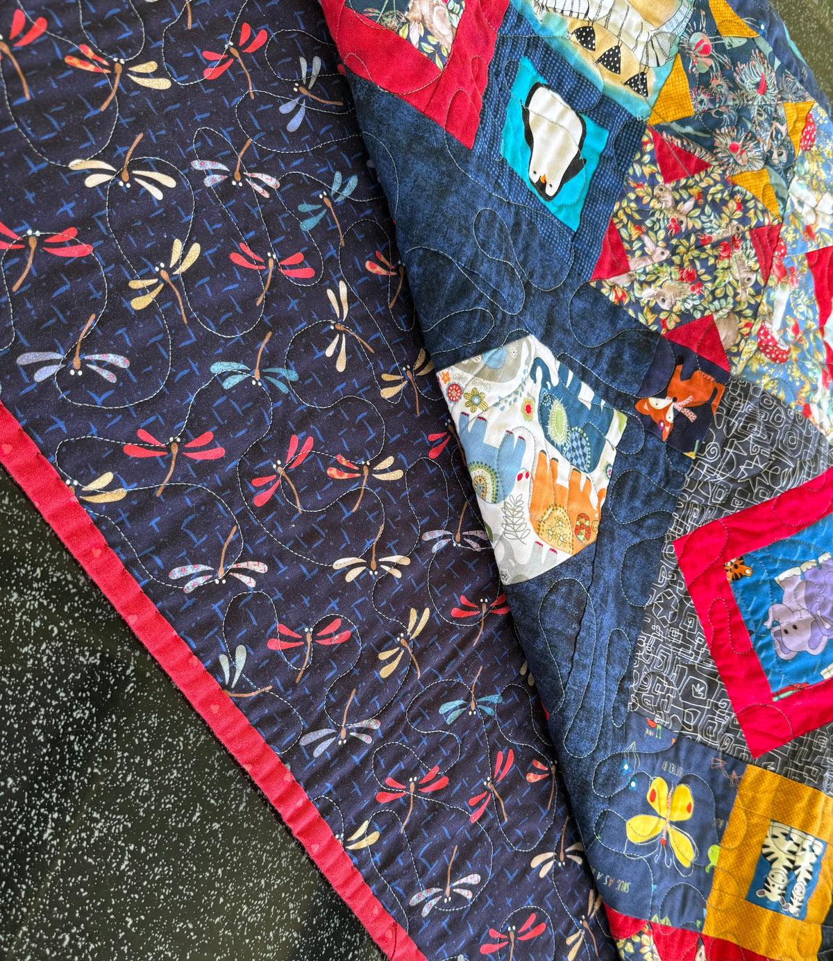 Handmade I Spy Children's Patchwork Throw Quilt 52" x 52" (132 × 132 cm)